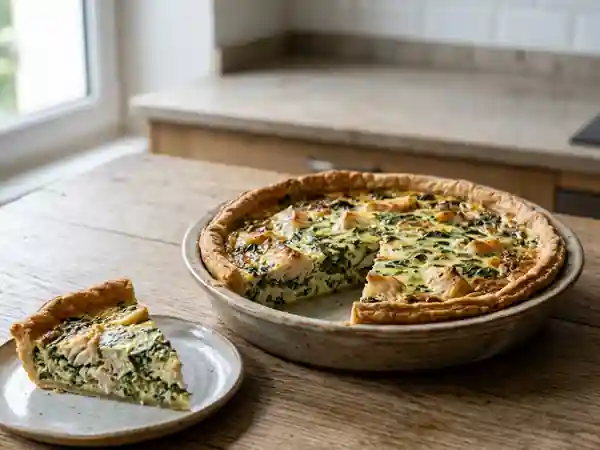 Tarte savoureuse à l'oseille et au poisson frais - Photo de présentation