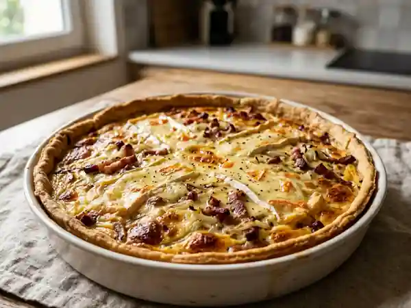 Tarte fondante au reblochon et lardons fumés - Photo de présentation