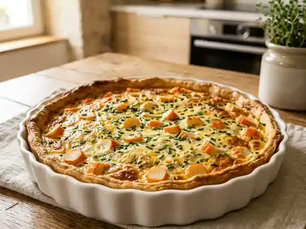Tarte savoureuse au surimi et crème légère - Photo de présentation