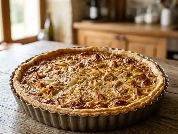 Tarte thon et oignons caramélisés - Photo de présentation