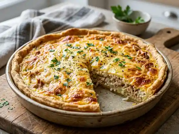 Tarte thon-riz onctueuse et gratinée - Photo de présentation