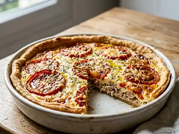 Tarte fondante thon et tomates fraîches - Photo de présentation