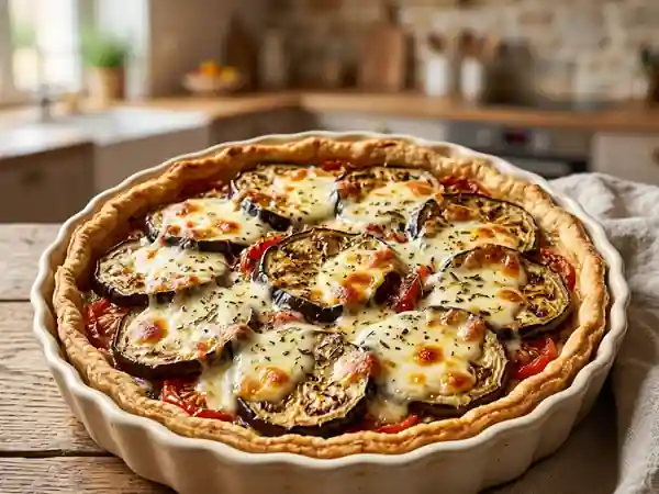 Tarte fondante aubergine et mozzarella - Photo de présentation