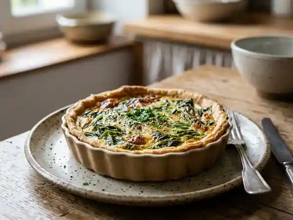 Tarte savoureuse aux brèdes chouchoux de La Réunion - Photo de présentation