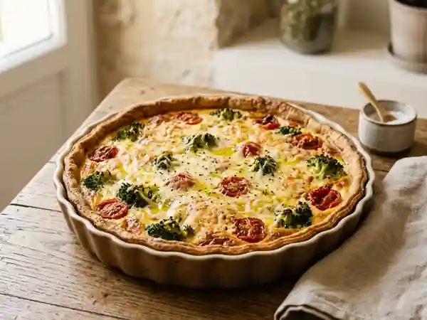 Tarte fondante brocolis et tomates cerise - Photo de présentation