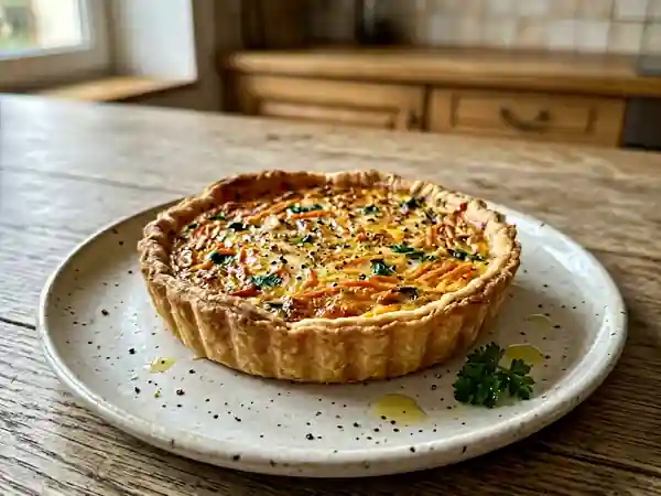 Tarte fondante aux carottes aillées et persil - Photo de présentation