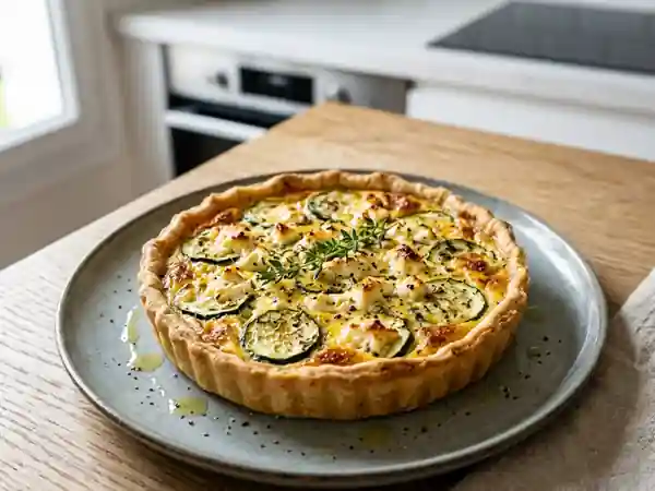 Tarte fondante courgettes et feta - Photo de présentation