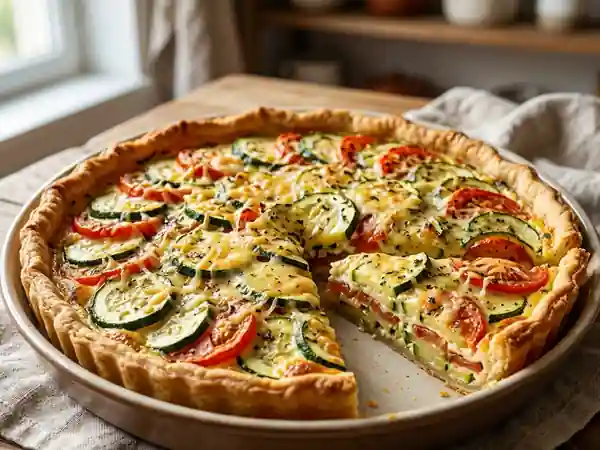 Tarte croustillante courgettes et tomates - Photo de présentation