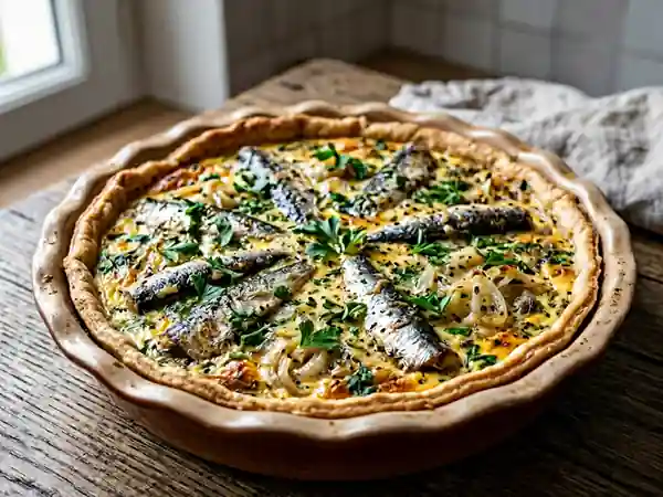 Tarte fondante aux sardines et oignons - Photo de présentation