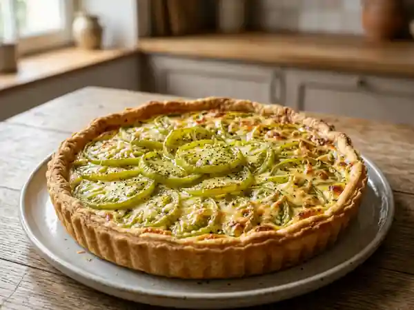 Tarte savoureuse aux tomates vertes : recette facile et gourmande - Photo de présentation