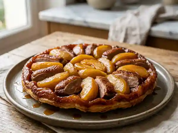Tatin fondante au magret et pommes - Photo de présentation