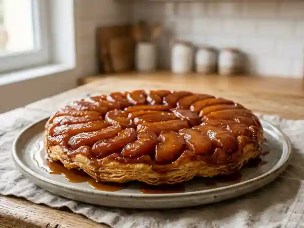Tarte Tatin fondante aux pommes caramélisées - Photo de présentation