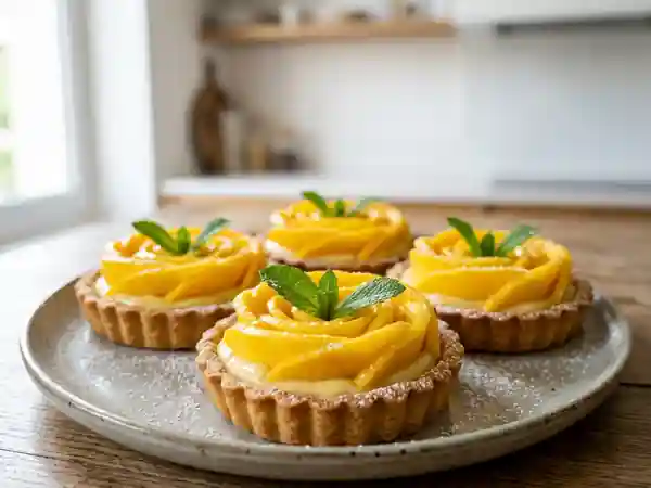 Tartelettes fondantes à la mangue fraîche - Photo de présentation