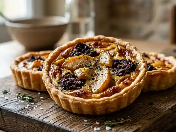 Tartelettes fondantes boudin noir et pommes - Photo de présentation