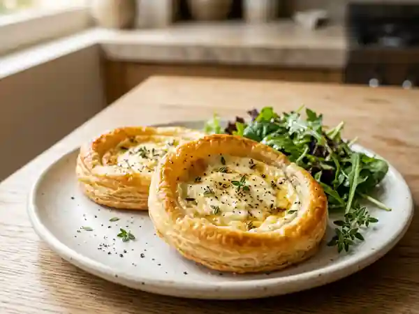 Tartelettes feuilletées chèvre frais et miel - Photo de présentation