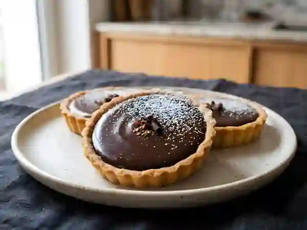 Tartelettes fondantes chocolat noir et piment - Photo de présentation