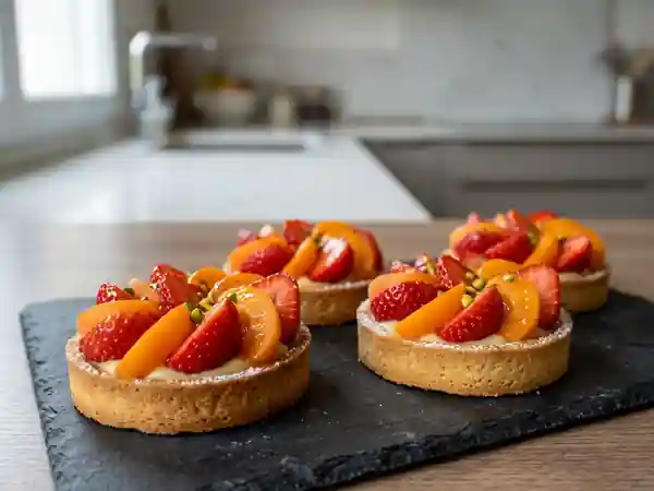 Tartelettes croustillantes abricot et fraise - Photo de présentation