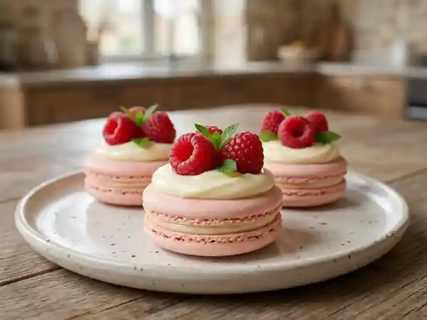 Tartelettes Macarons Framboise & Chocolat Blanc - Photo de présentation