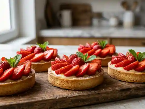 Tartelettes aux fraises et crème onctueuse - Photo de présentation