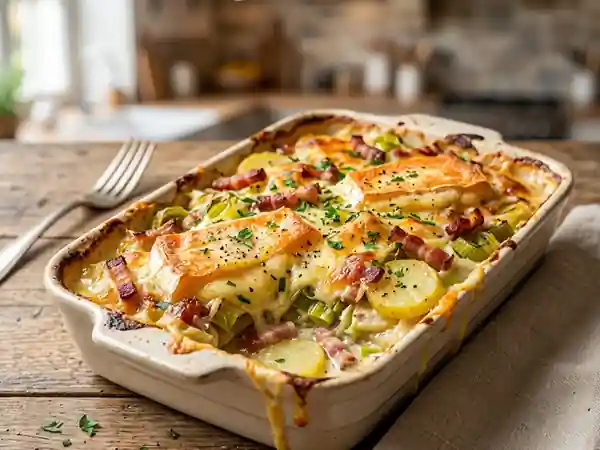 Tartiflette fondante aux poireaux - Photo de présentation