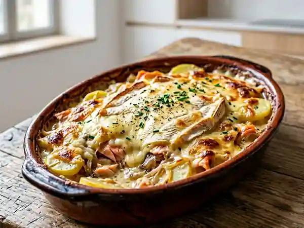 Tartiflette gourmande au saumon fumé - Photo de présentation