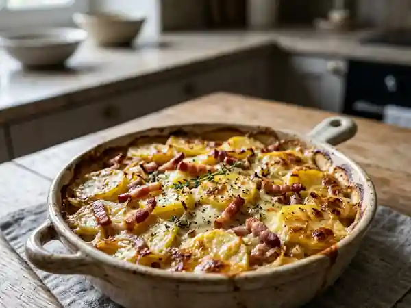 Tartiflette fondante à la faisselle et lardons - Photo de présentation
