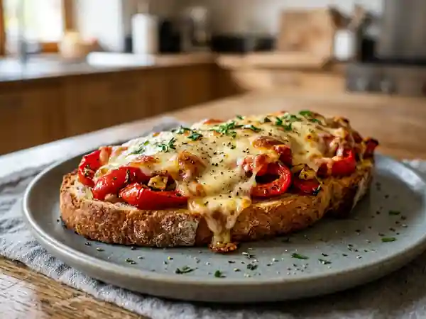 Tartine Grillée Poivrons et Fromage Fondant - Photo de présentation