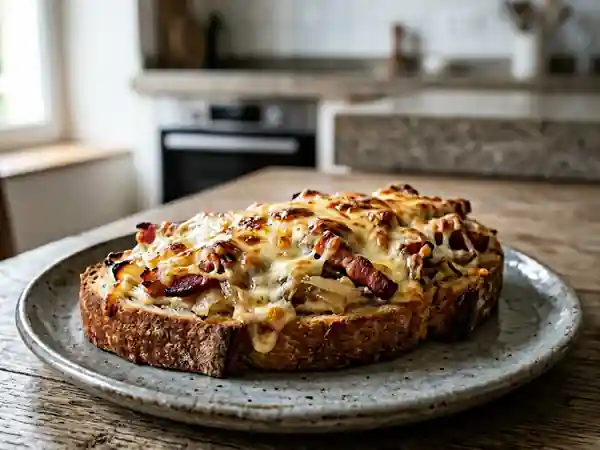Tartine Lorraine Gourmande au Fromage et Lardons - Photo de présentation