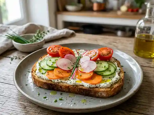 Tartine Craquante aux Légumes et Fromage Frais - Photo de présentation