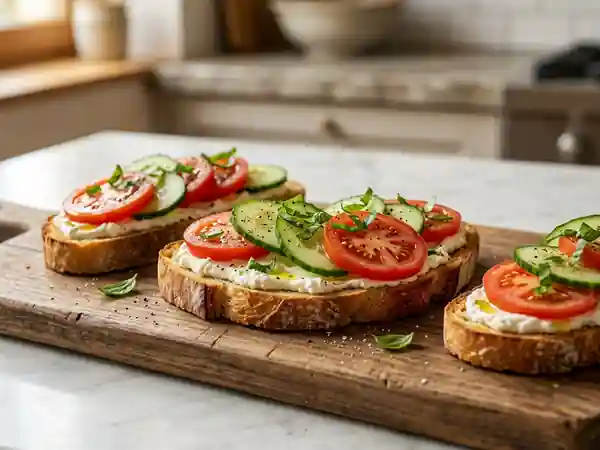 Tartines Croquantes au Fromage Frais et Basilic - Photo de présentation