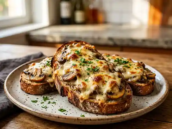 Tartines crémeuses aux champignons et comté - Photo de présentation