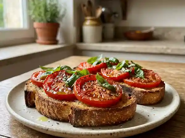Tartines de Campagne Tomates et Ail Croustillantes - Photo de présentation