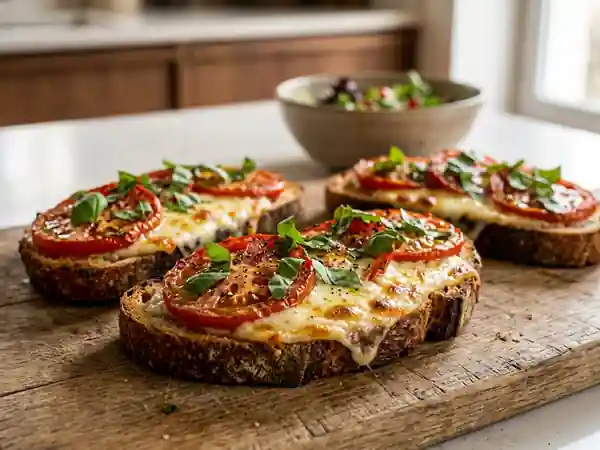 Tartines croustillantes au Tresana et basilic - Photo de présentation