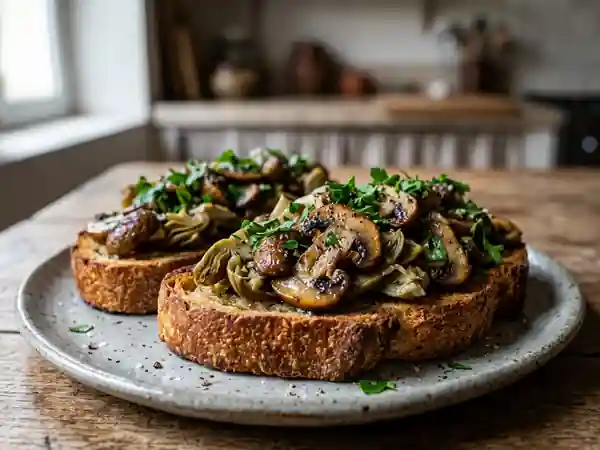 Tartines Champignons et Poivrade Aillées - Photo de présentation