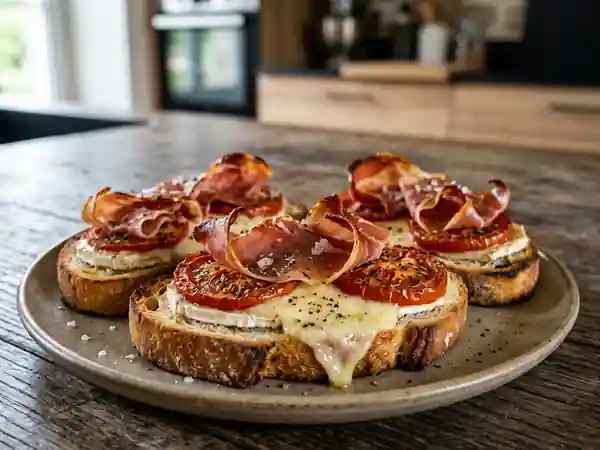 Tartines Paysannes Croustillantes Chèvre-Jambon - Photo de présentation