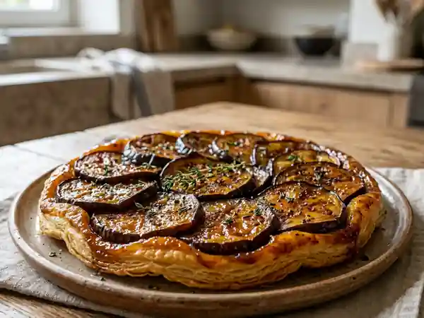Tatin d'aubergines fondante et caramélisée - Photo de présentation