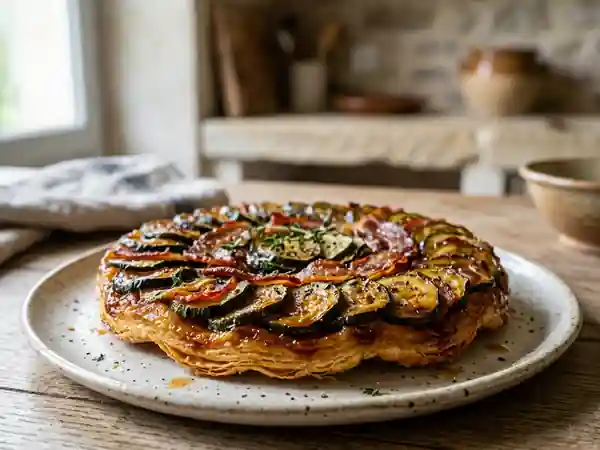 Tatin de courgettes au lard croustillant - Photo de présentation