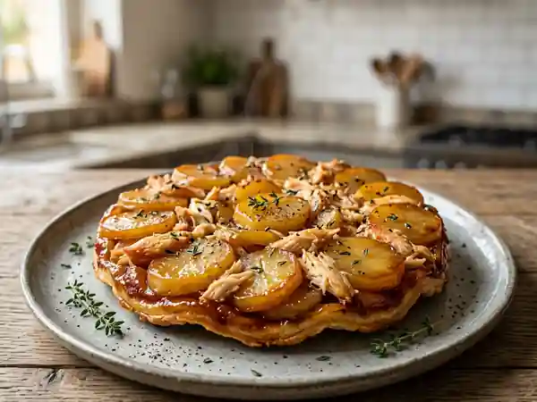 Tatin fondante au tourteau et pommes de terre - Photo de présentation