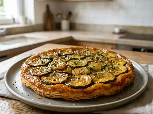 Tatin fondante aux courgettes et thym - Photo de présentation