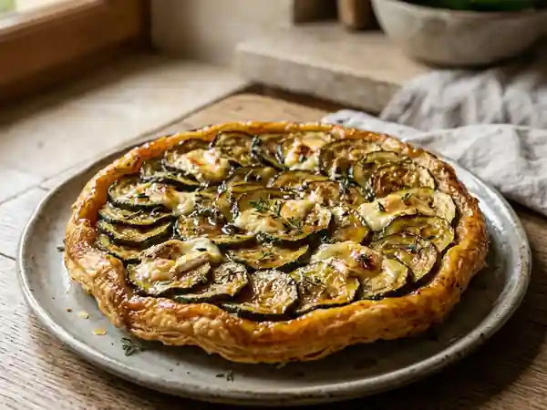 Tatin fondante courgette et chèvre - Photo de présentation