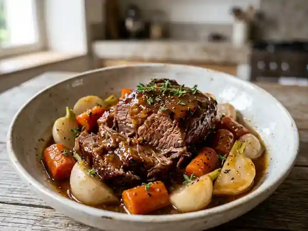 Tendron de veau braisé et légumes fondants - Photo de présentation