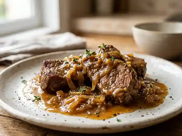 Tendron de veau mijoté aux oignons fondants - Photo de présentation