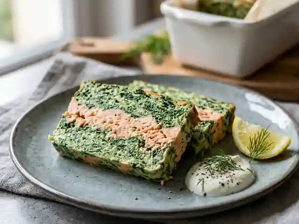 Terrine bicolore épinard et saumon frais : recette facile et gourmande - Photo de présentation
