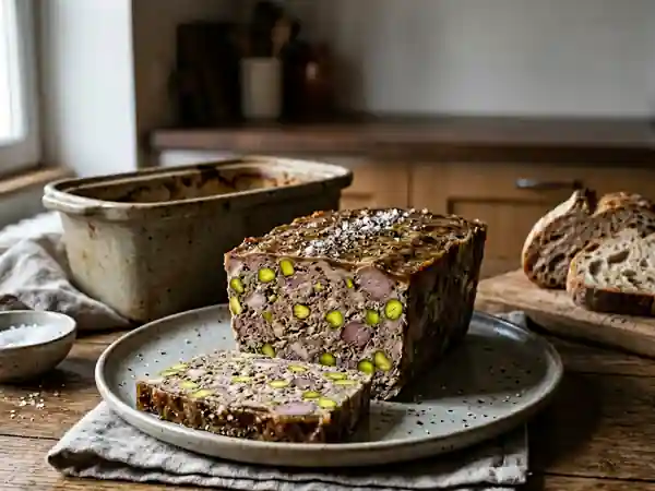 Terrine de canard fondante et pistaches croquantes - Photo de présentation