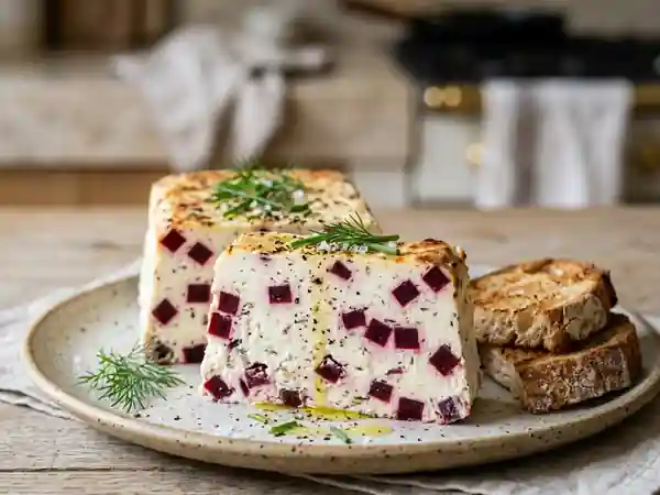 Terrine fondante au chèvre et betteraves - Photo de présentation