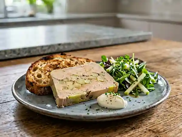 Foie gras soyeux aux éclats de pomme verte - Photo de présentation