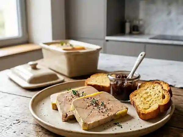 Terrine de foie gras d'oie soyeuse à l'Armagnac - Photo de présentation