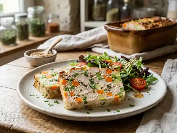 Terrine de poulet aux petits légumes frais - Photo de présentation