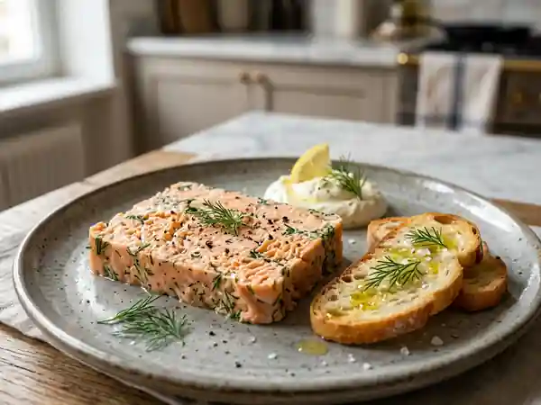 Terrine de saumon fondante à l'aneth frais - Photo de présentation
