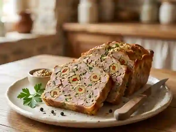 Terrine de veau fondante aux olives farcies - Photo de présentation
